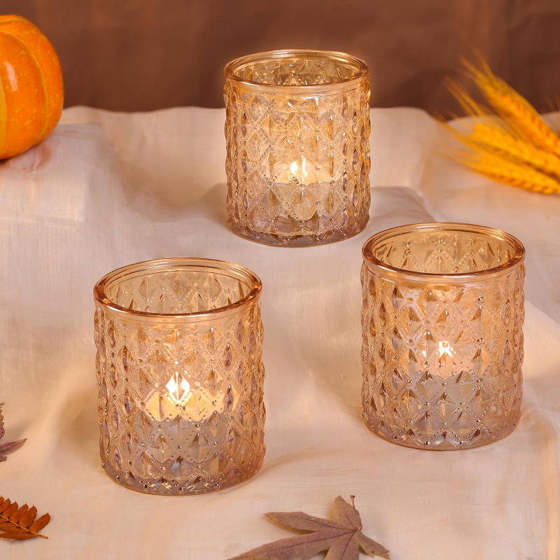 MATAHUM 8Pcs Large Votive Candle Holders Gold Tea Light Candle Holders Glass Candle Holder for Wedding, Bridal Shower,Table Centerpiece,Party, Home Decor - Image 5