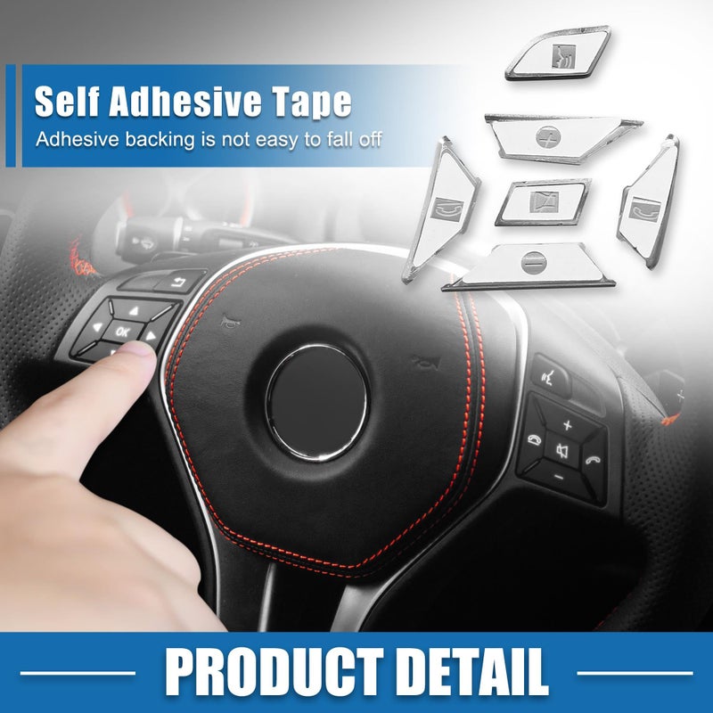 A ABSOPRO Car Steering Wheel Button Stickers Cover Interior Switch Button Decoration Trim for Benz a Class 13-15 Black (Set of 12) - Image 3