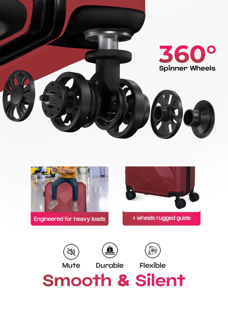 VIPTOUR Luggage Set 3Pcs ABS Trolley Bag Set With Number Lockable System - Image 2