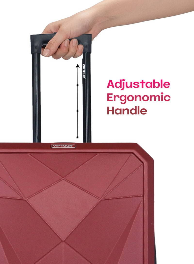 VIPTOUR Luggage Set 3Pcs ABS Trolley Bag Set With Number Lockable System - Image 5