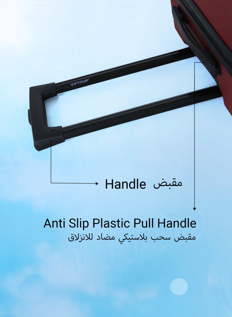 فيبتور طقم حقائب سفر 3 قطع ABS بعجلات مع نظام رقم قابل للقفل  - Image 2