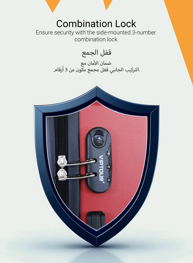 فيبتور طقم حقائب سفر 3 قطع ABS بعجلات مع نظام رقم قابل للقفل  - Image 3