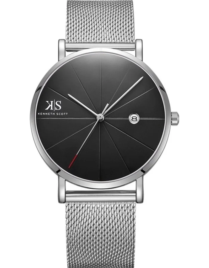 KENNETH SCOTT Men's Stainless Steel Analog Watch K22013-SMSB - 40 mm