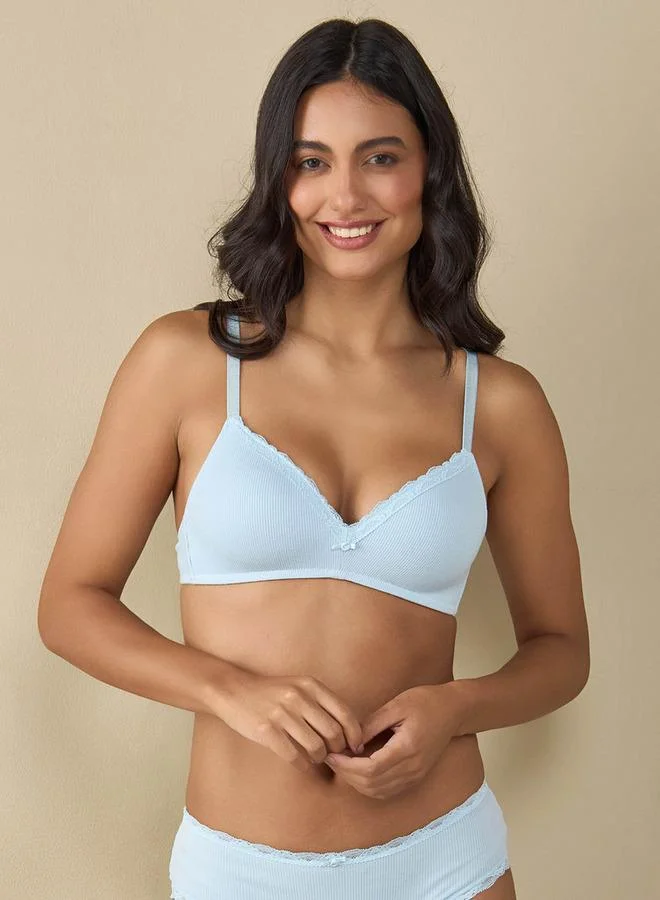 سبلاش فيڤ طقم من قطعتين - حمالة صدر دانتيل مضلع بأشرطة قابلة للتعديل