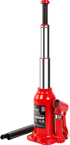 Big RED 4 Ton 8000 LBs Torin Double Ram Welded Bottle Jack for Car Auto Repair and House Lift ATH80402XR - Image 1