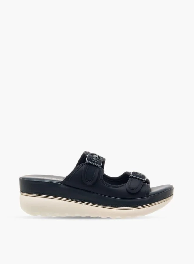 لو كونفورت صنادل نسائية بكعب منصة بحزام إبزيم