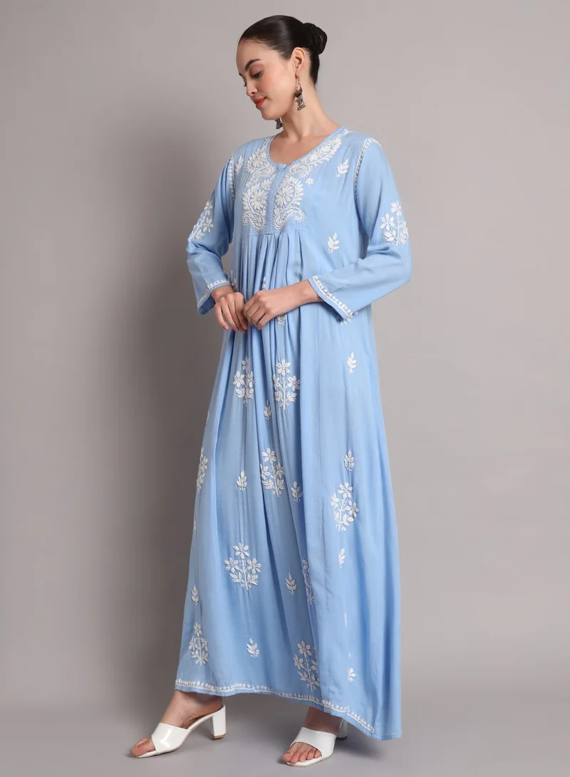 Alaya Hand Embroidered Chikankari Rayon Jalabiya-AL4012