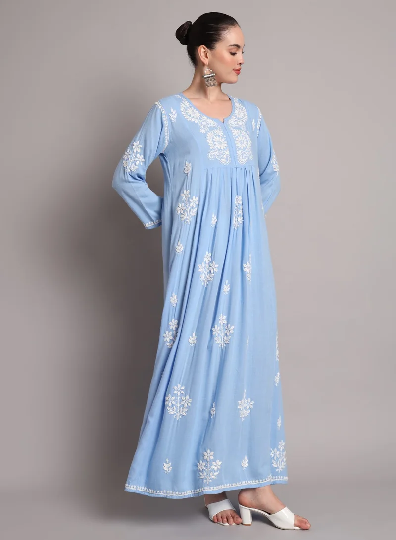 Alaya Hand Embroidered Chikankari Rayon Jalabiya-AL4012