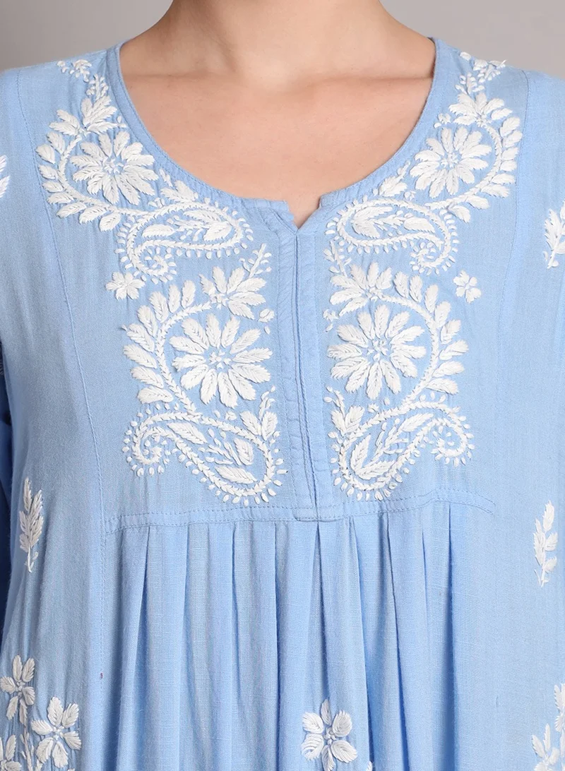Alaya Hand Embroidered Chikankari Rayon Jalabiya-AL4012