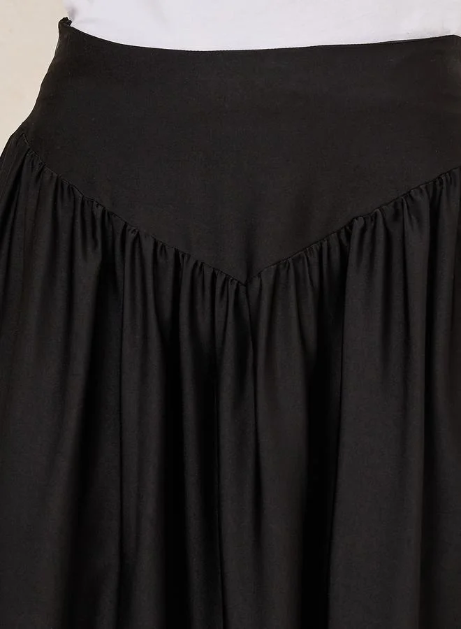 Styli Gathered Waistband Detail A-Line Maxi Skirt