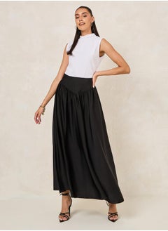 Styli Gathered Waistband Detail A-Line Maxi Skirt  - Image 2