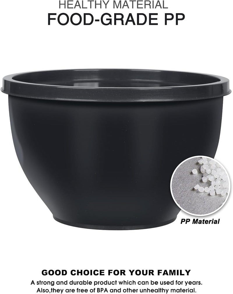 Greentainer 5Piece Plastic Mixing Bowls with Lids Set for Kitchen Nesting Bowls for Mixing Baking Prepping Cooking and Serving Food Grey Mixing Bowls Dishwasher Microwave Safe - Image 4