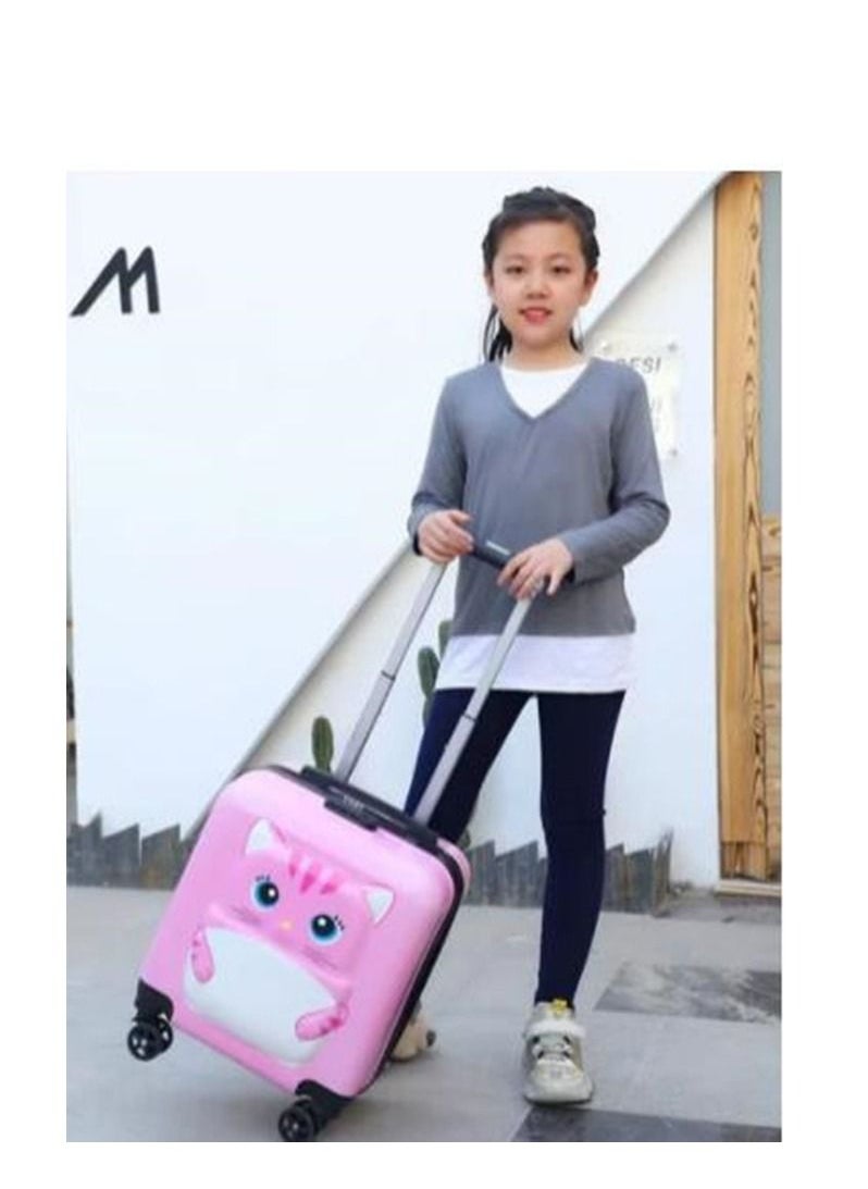 Generic Kids Luggage Travel Suitcase Children's Carry on Luggage 20" Cartoon Rolling Trolley Case Ride-on Wheeled Suitcase for Children Toddlers Boys Girls  - Image 2