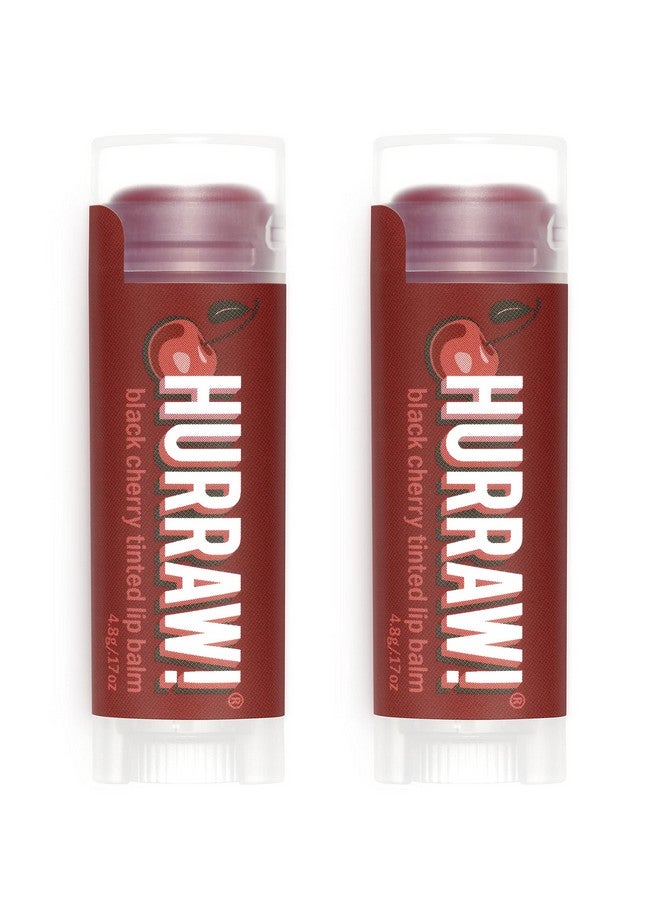 Hurraw! Black Cherry Tinted Lip Balm, 2 Pack: (Sheer Red Tint) Organic, Certified Vegan, Cruelty and Gluten Free. Non-GMO, 100% Natural Ingredients. Bee, Shea, Soy and Palm Free. Made in USA - Image 1