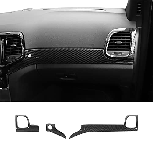 Hoolcar Dashboard Center Console Panel Trim Kit Interior Decor Accessories for 2011-2020 Jeep Grand Cherokee, Carbon Fiber - Image 1