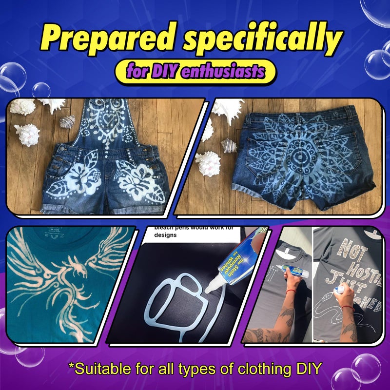 قلم مبيض للملابس، قلم مبيض، قلم مزيل للبقع، تصميم DIY مبيض للملابس، ملحقات السفر، يزيل البقع على الفور، أبيض لؤلؤي (1.89 أونصة سائلة (عبوة من 1)، ليمون) - Image 5