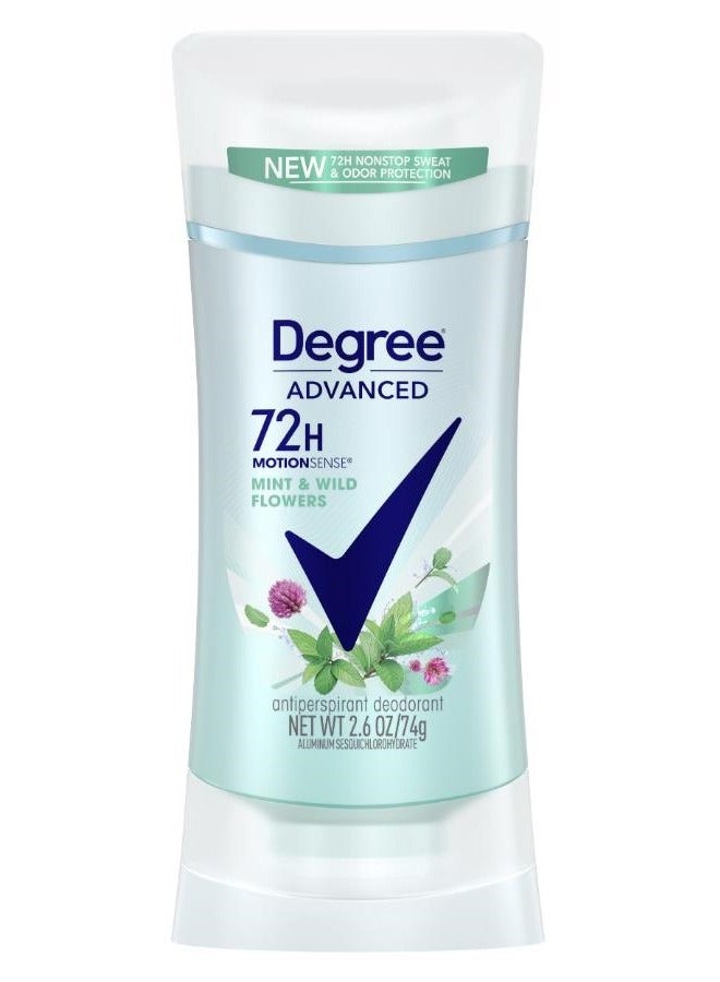 Degree Set of 2 Degree Advanced Antiperspirant Deodorant( Degree Advanced, 72H MotionSense Mint & Wild Flowers Antiperspirant Deodorant 74 Grams , And Degree Advanced Lavender & Waterlily 72-Hour Sweat & Odor Protection Antiperspirant for Women 74 Grams ) - Image 2