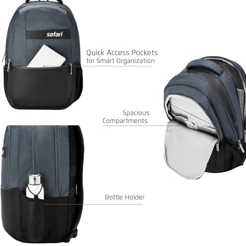 Safari Zen 2 35L Formal Laptop Backpack Bag for Men & Women, Ideal for Office Use/School/College Boys & Girls, 3 Compartments, Rain Cover, Trolley Sleeve & Organizer, Color Black - Image 2