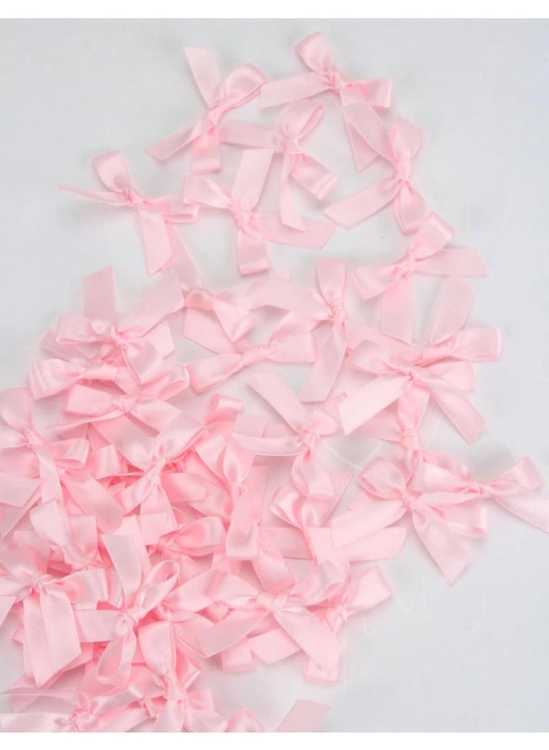 50Pcs/Pack pink Ribbon Bows Gift Packaging Decoration Handicraft Card Decoration, Hair Accessories, Jewelry Bows, Wedding Party Decoration, Christmas Decor - Image 1