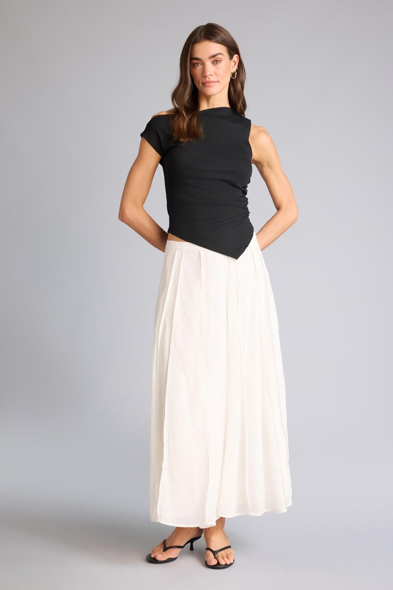 DeFacto Black Woman Slim Fit One Shoulder Ribbed T-Shirt Casual - Image 2