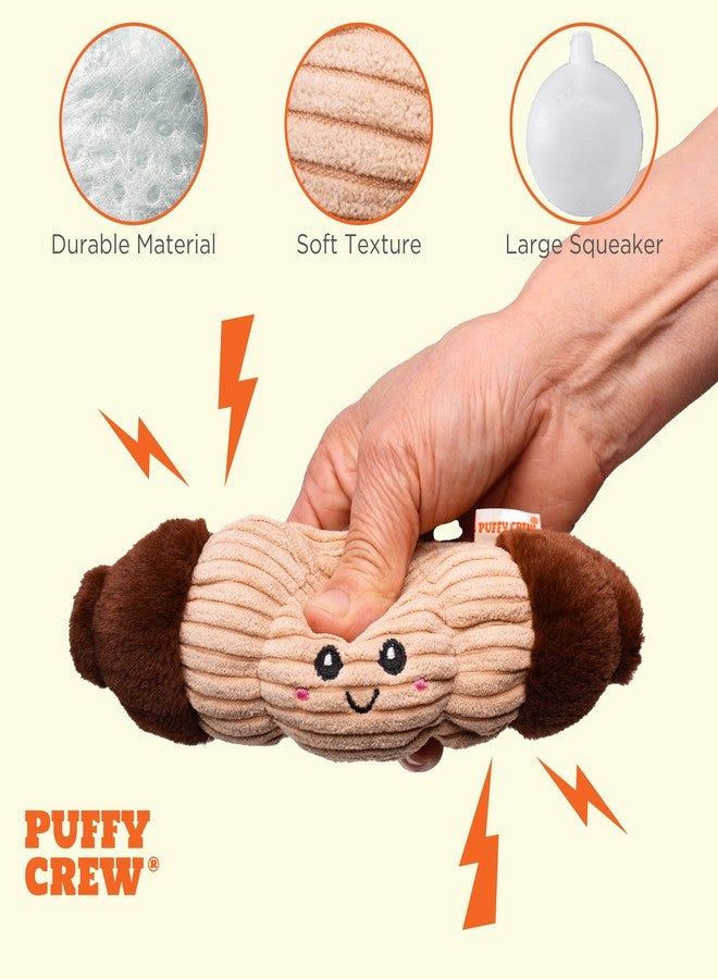 Puffy Crew Squeaky Dog Plush Toy, Bakery Bite_Stick Collection, 8", for Small and Medium Dogs (Croissant, Small) - Image 3