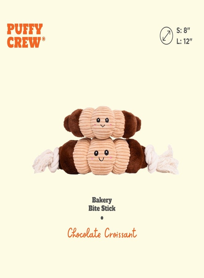 Puffy Crew Squeaky Dog Plush Toy, Bakery Bite_Stick Collection, 8", for Small and Medium Dogs (Croissant, Small) - Image 2