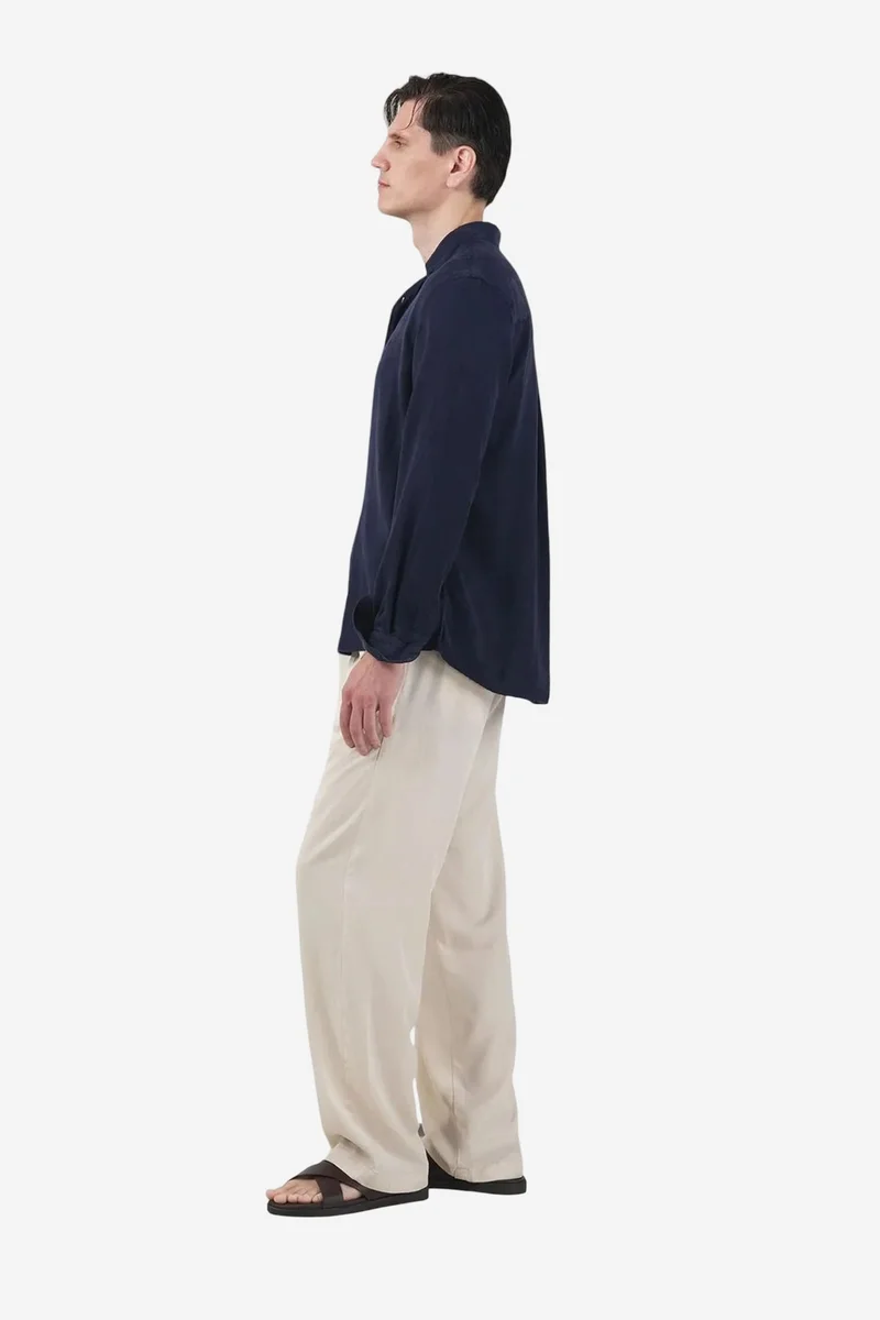 Giesto Navy Blue GIESTO Tencel Button-Up Shirt for Men | Best Price UAE