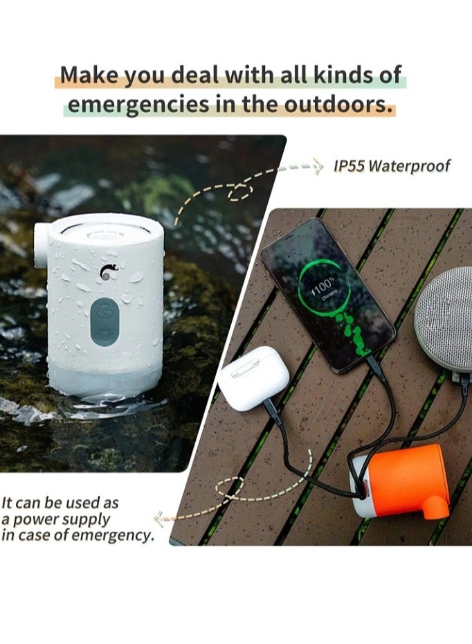 Generic Portable Mini Air Pump, Rechargeable Battery 4 In 1 Electric Air Pump, Ultralight Inflator With LED Light And USB Charging For Sleeping Pads, Air Mattress, Pool Toys, Floats, (White) - Image 4