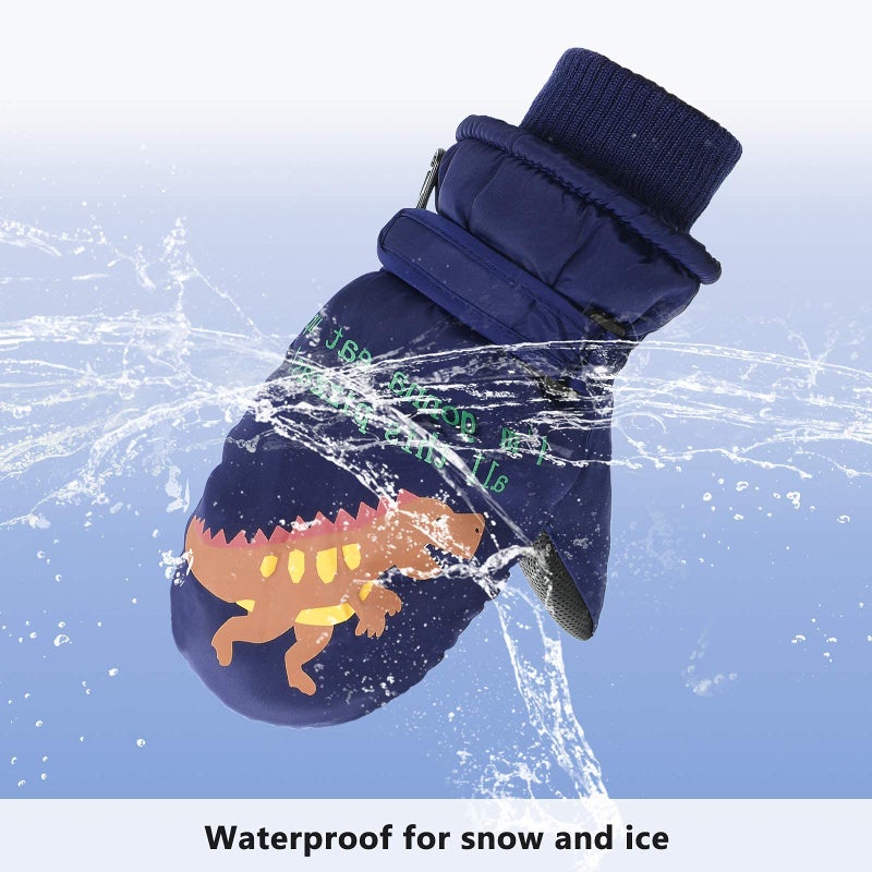 American Trends Toddler Mittens Winter Snow Glove waterproof mitten Warm Fleece Kid Ski Gloves for Boys Girls Pink Fox S - Image 3
