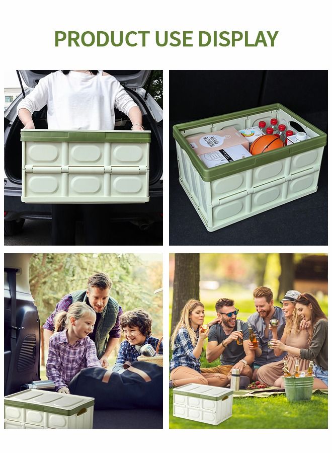 GROIC Collapsible Storage Bin with Lid, Plastic Box  Saving Space, Trunk Foldable Organizer Durable Non Slip Lightweight for Car, SUV, Truck, Van, Home, Camping Outdoor (Green 30L)  - Image 5