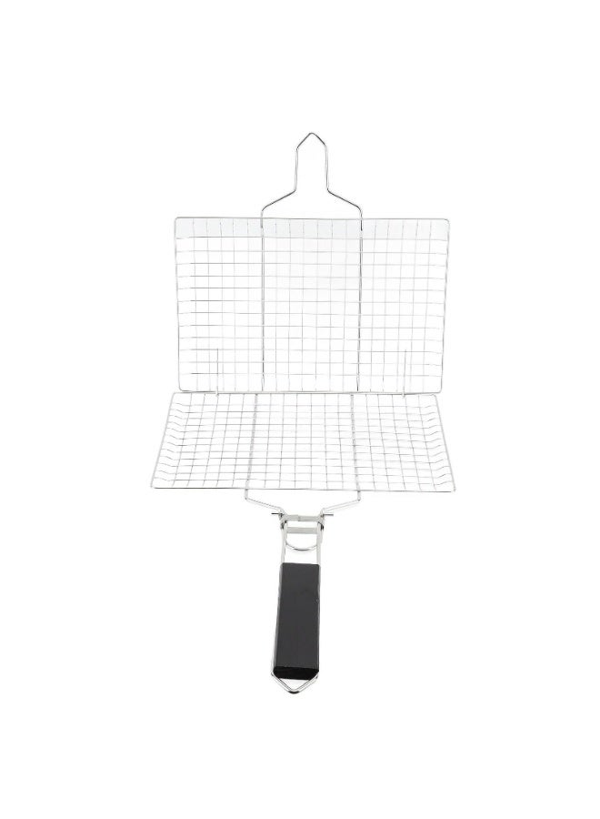 Stainless Steel Fish Grill Basket for Outdoor BBQ - Foldable Grilling Basket with Removable Handle and Fish Clip, 304 Stainless Steel Vegetable Shrimp Seafood Basket for Camping and Picnics - Image 5