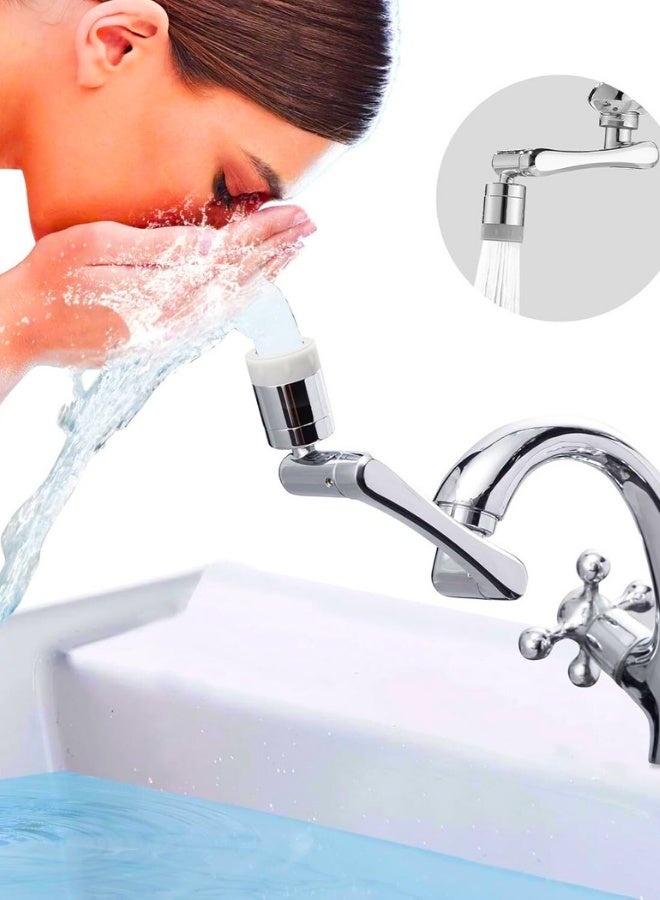 Chase Up 1080 DEGREE Swivel Faucet Extender Universal Sink Water Aerator 2 Mode Splash Filter Extension, Silver - Image 2