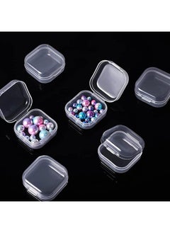 KASTWAVE Box 6 Pack Small Clear Plastic Storage Containers With Hinged Lids For Organizing Mini Beads Storage Containers Box For Jewelry Hardware Crafts Pills Tiny Beads (1.37 X 1.37 X 0.7 In)  - Image 1