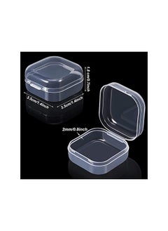 KASTWAVE Box 6 Pack Small Clear Plastic Storage Containers With Hinged Lids For Organizing Mini Beads Storage Containers Box For Jewelry Hardware Crafts Pills Tiny Beads (1.37 X 1.37 X 0.7 In)  - Image 2