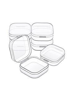 KASTWAVE Box 6 Pack Small Clear Plastic Storage Containers With Hinged Lids For Organizing Mini Beads Storage Containers Box For Jewelry Hardware Crafts Pills Tiny Beads (1.37 X 1.37 X 0.7 In)  - Image 3