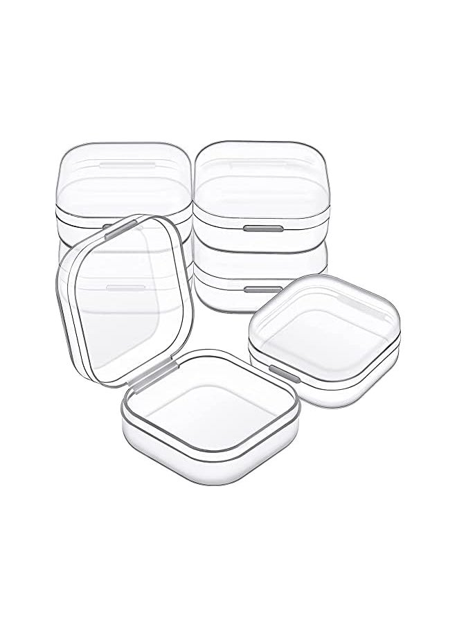 KASTWAVE Box 6 Pack Small Clear Plastic Storage Containers With Hinged Lids For Organizing Mini Beads Storage Containers Box For Jewelry Hardware Crafts Pills Tiny Beads (1.37 X 1.37 X 0.7 In)  - Image 3