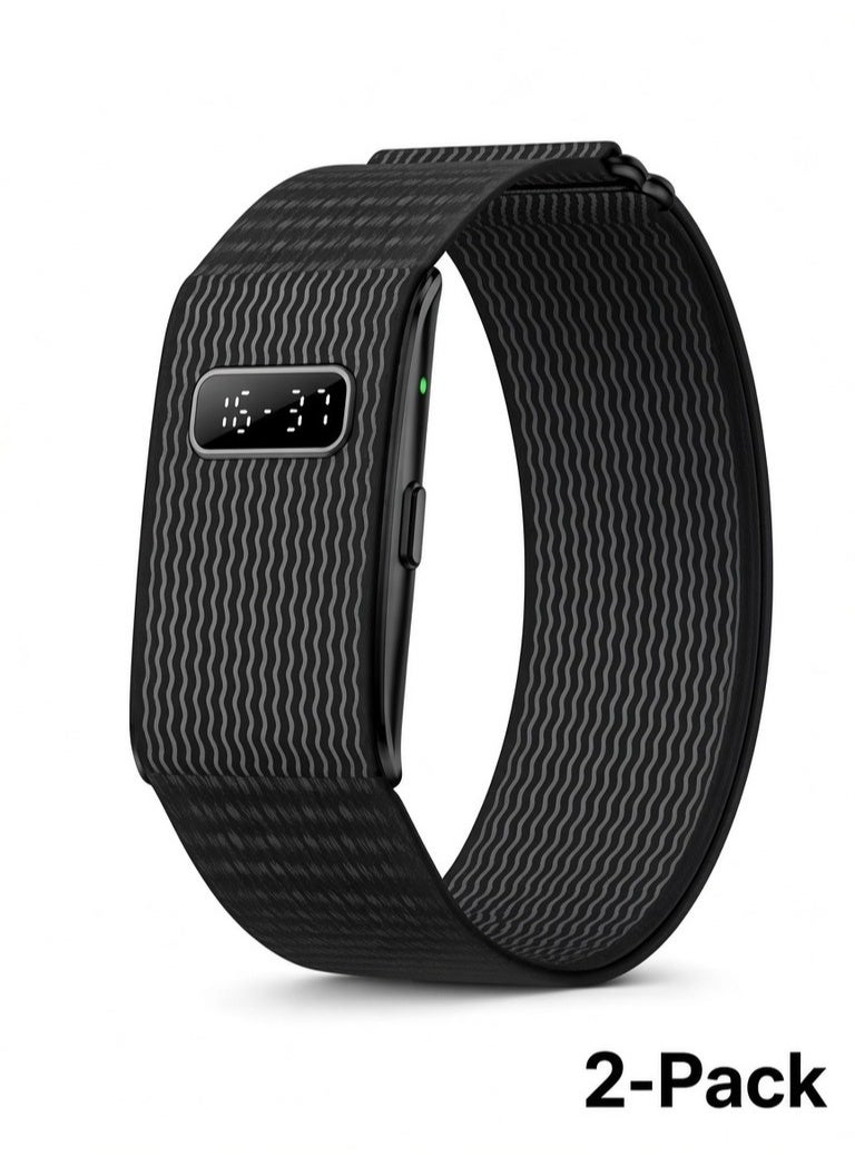 KAZA Fitness Tracker with Small Screen, GPS Running Trajectory, Call Reminder and 1ATM Waterproof Wristband for Men and Women - Black - Image 1