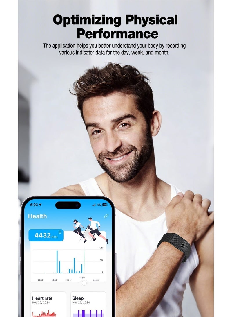 KAZA Fitness Tracker with Small Screen, GPS Running Trajectory, Call Reminder and 1ATM Waterproof Wristband for Men and Women - Black - Image 5