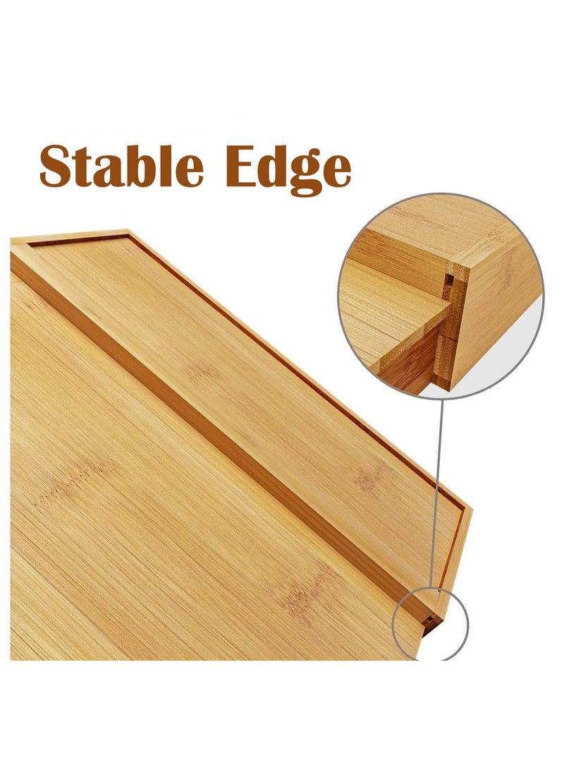 Blythornix Kitchen Cutlery Tray Bamboo, Silverware Drawer Organizer Utensil Trays, Kitchen Container and Storage Expandable Flatware Holder 6-8 Compartments 43 x 32 cm - Image 3