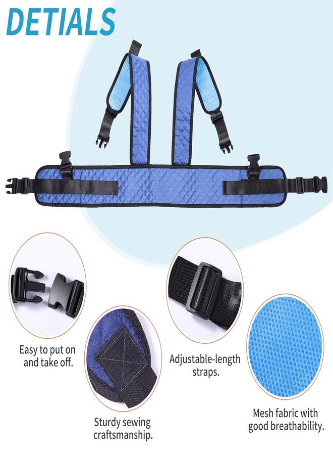 OUWERALL Wheelchair Harness, Wheelchair Seat Belt for Adults - Nursing Home Safety/Elderly Fall Prevention/Daily Care, Adjustable 40" Length with Locking Buckles & Anti-Slip Stabilizing Support (Vest Style) - Image 2