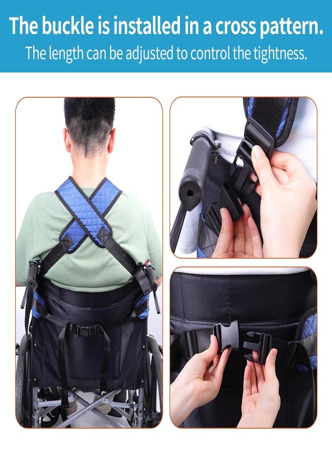 OUWERALL Wheelchair Harness, Wheelchair Seat Belt for Adults - Nursing Home Safety/Elderly Fall Prevention/Daily Care, Adjustable 40" Length with Locking Buckles & Anti-Slip Stabilizing Support (Vest Style) - Image 3