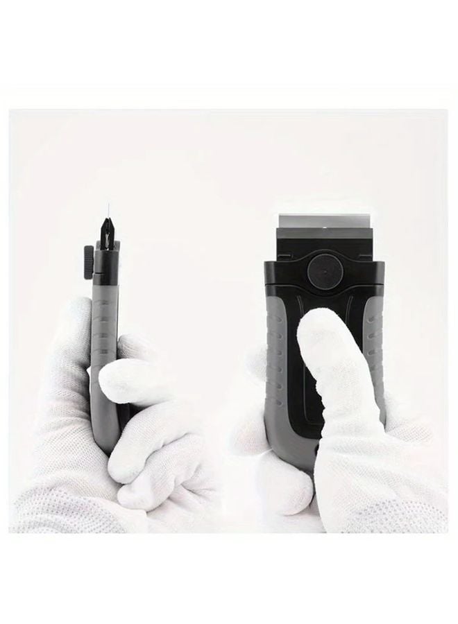 1 Set 5pcs Gray Stainless Steel Locking Razor Blade Scraper with Safety Cap for Glass Cooktops - Image 4