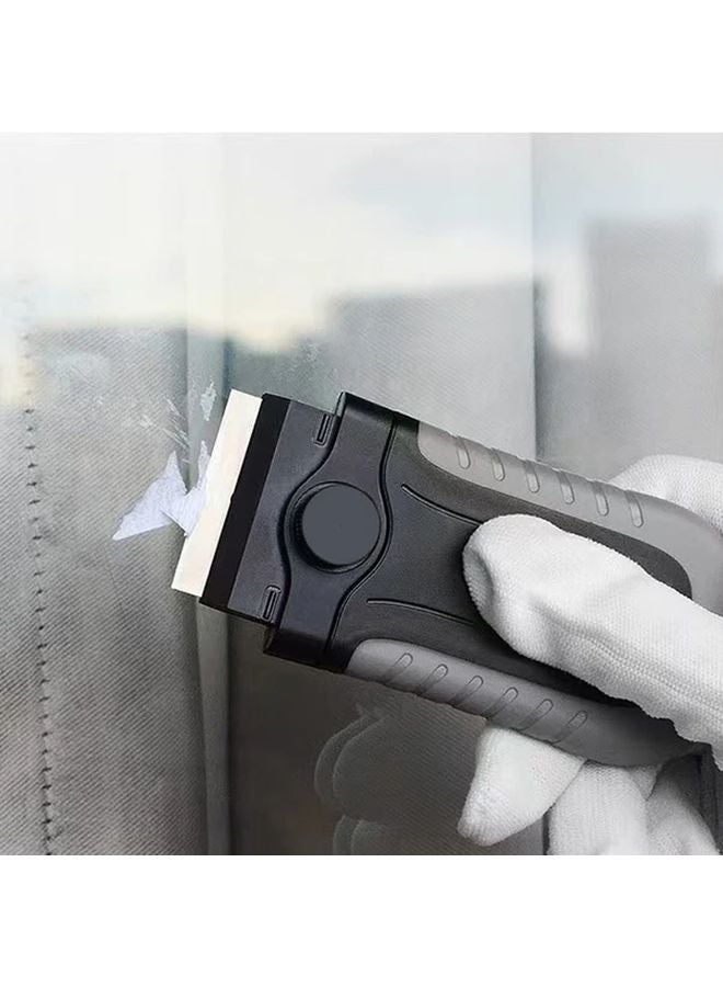 1 Set 5pcs Gray Stainless Steel Locking Razor Blade Scraper with Safety Cap for Glass Cooktops - Image 5