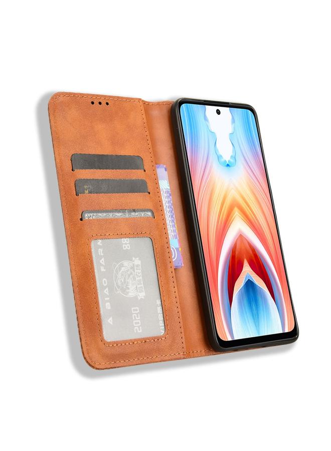 اس-توب جراب لهاتف OnePlus Nord N30 SE / OPPO A79 5G جراب هاتف جلدي بمشبك مغناطيسي بتصميم كلاسيكي - Image 4