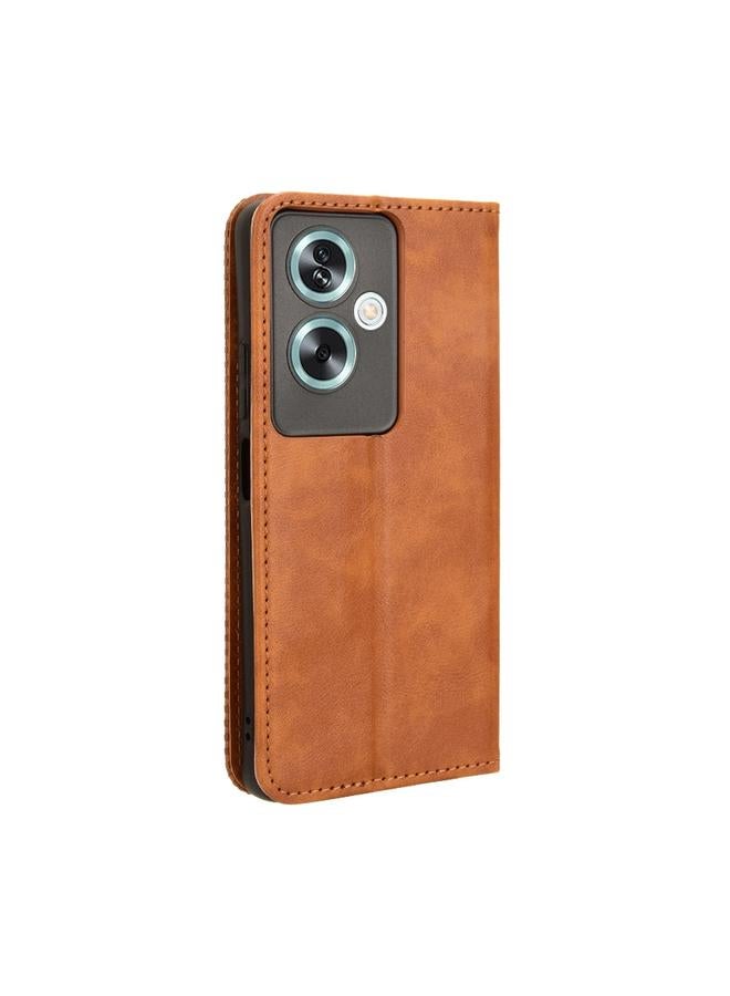 اس-توب جراب لهاتف OnePlus Nord N30 SE / OPPO A79 5G جراب هاتف جلدي بمشبك مغناطيسي بتصميم كلاسيكي - Image 3