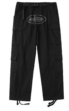 European and American High Street Multi-Pocket Side Buckle Strap Overalls Trendy Brand Loose Wide Leg Tactical Casual Pants for Men and Women Gray Chart Black Label
