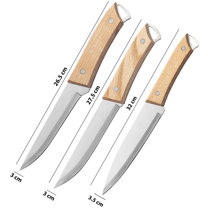 Captoola سكين تقطيع اللحم كابتولا سكين إزالة العظام سكين فيليه من الفولاذ الكربوني العالي الياباني سكين تقليم سكاكين الطهاة للمطبخ للحوم والأسماك والدواجن سكين الطاهي سكين غيوتو مجموعة من 3 - Image 2