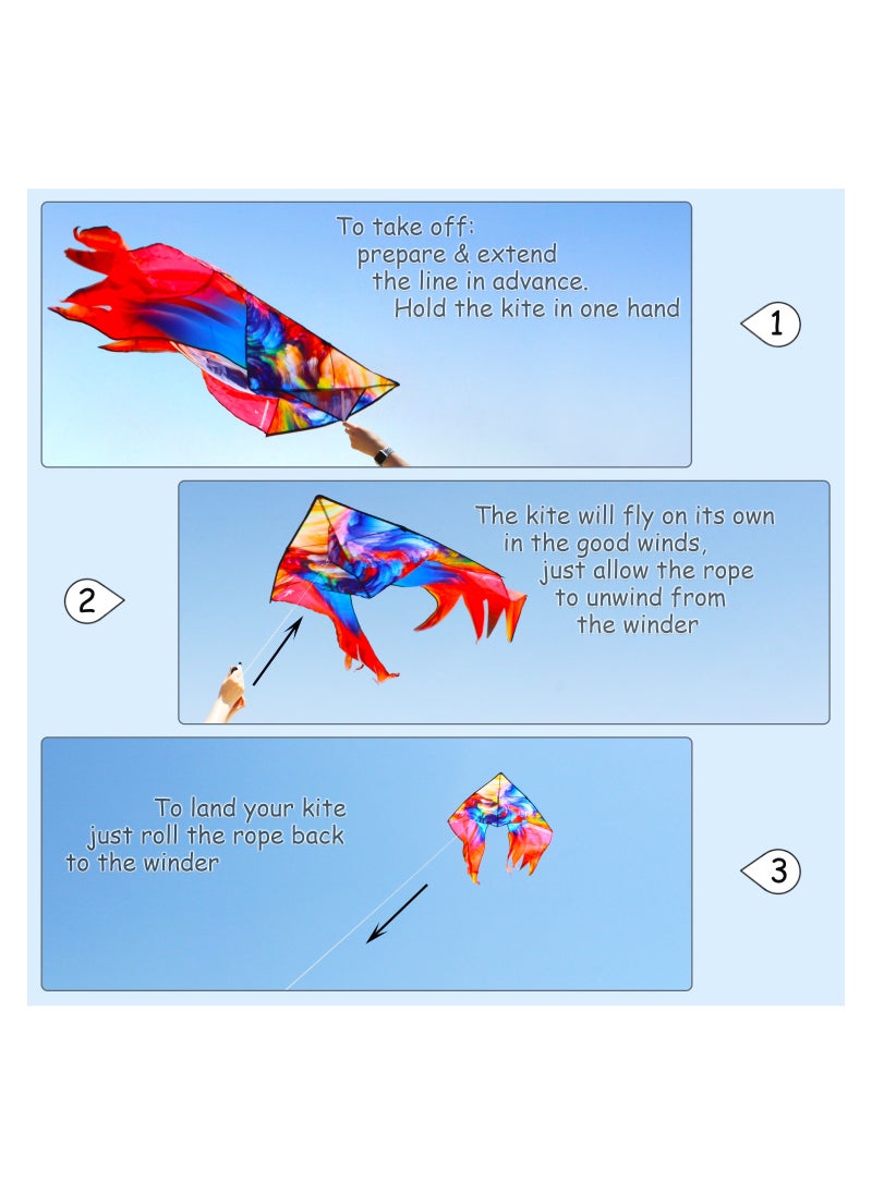 SHAPE UP Single line beach kite for kids & adults, kites for beginner with 1.6 meter strong kite string with winder handle, easy-to-fly lightweight sport & outdoor toys great for all ages - color mode  - Image 4