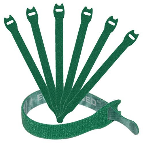 ENVISIONED Reusable Cable Ties 1/2" x 8" for Cable Management and Organizing Cords - 30 Pack Bundled with 2 Bonus Cinch Straps (Green) - Image 1