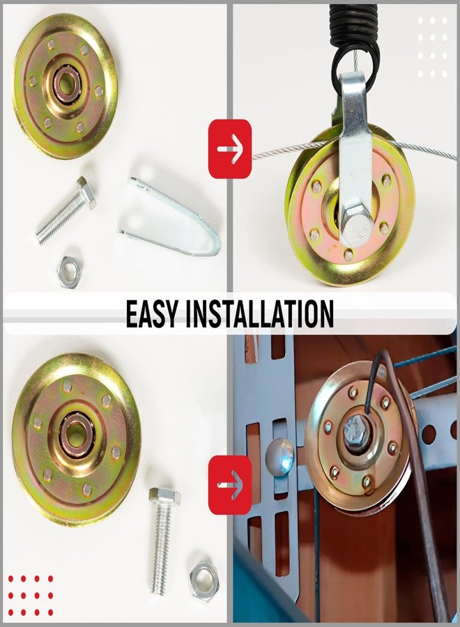 Granatan Heavy Duty Garage Door 3" Pulley Kits, 3/8" Arbor 200LB Load, Complete Hardware Included - Image 4